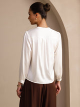 [Bianco] SilkSilky-IT Long Sleeve Blouse 002