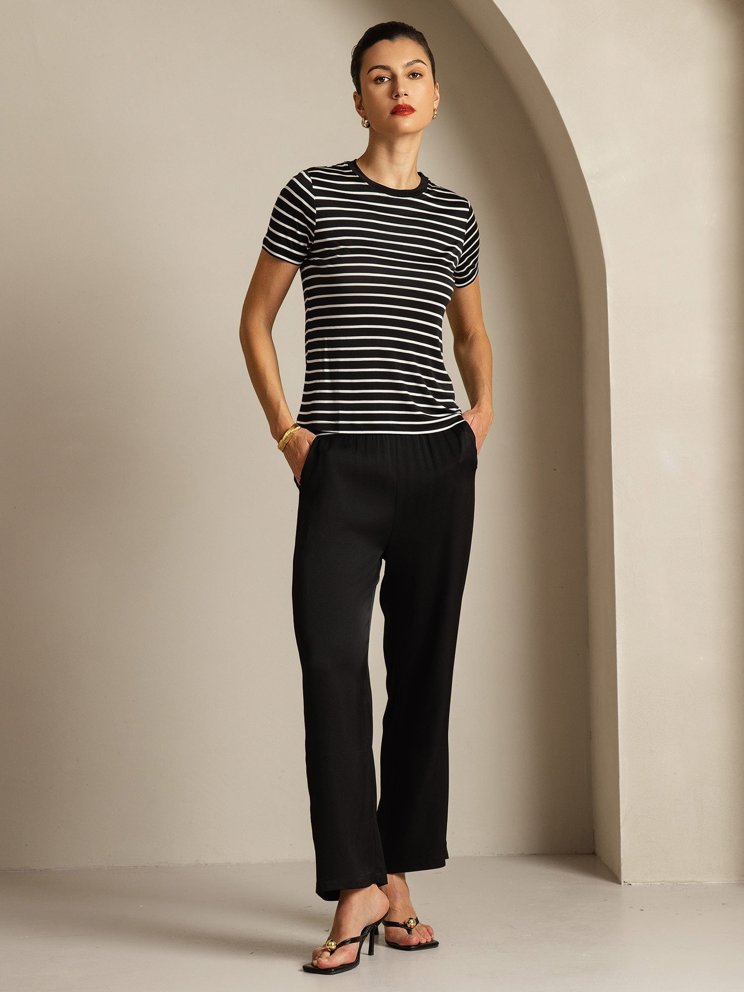 [RigheNere] SilkSilky-IT Seta pura Womens T-Shirt 006