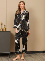 [Nero] SilkSilky-IT Seta pura Womens Pajamas 004