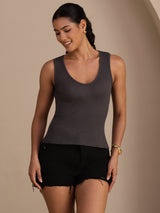 [Grigio] SilkSilky-IT Sleeveless Deep V Neck Cami 001