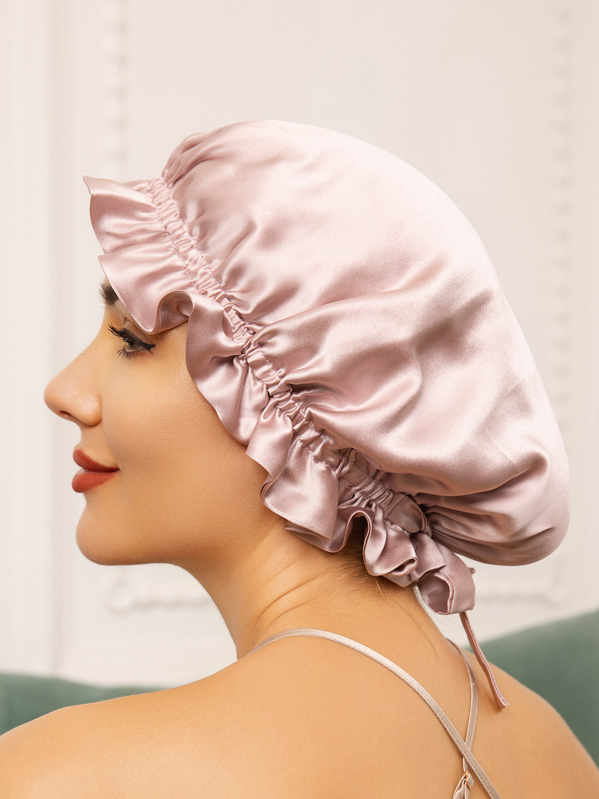 SilkSilky-IT Seta pura Sleep Cap Rosa 002