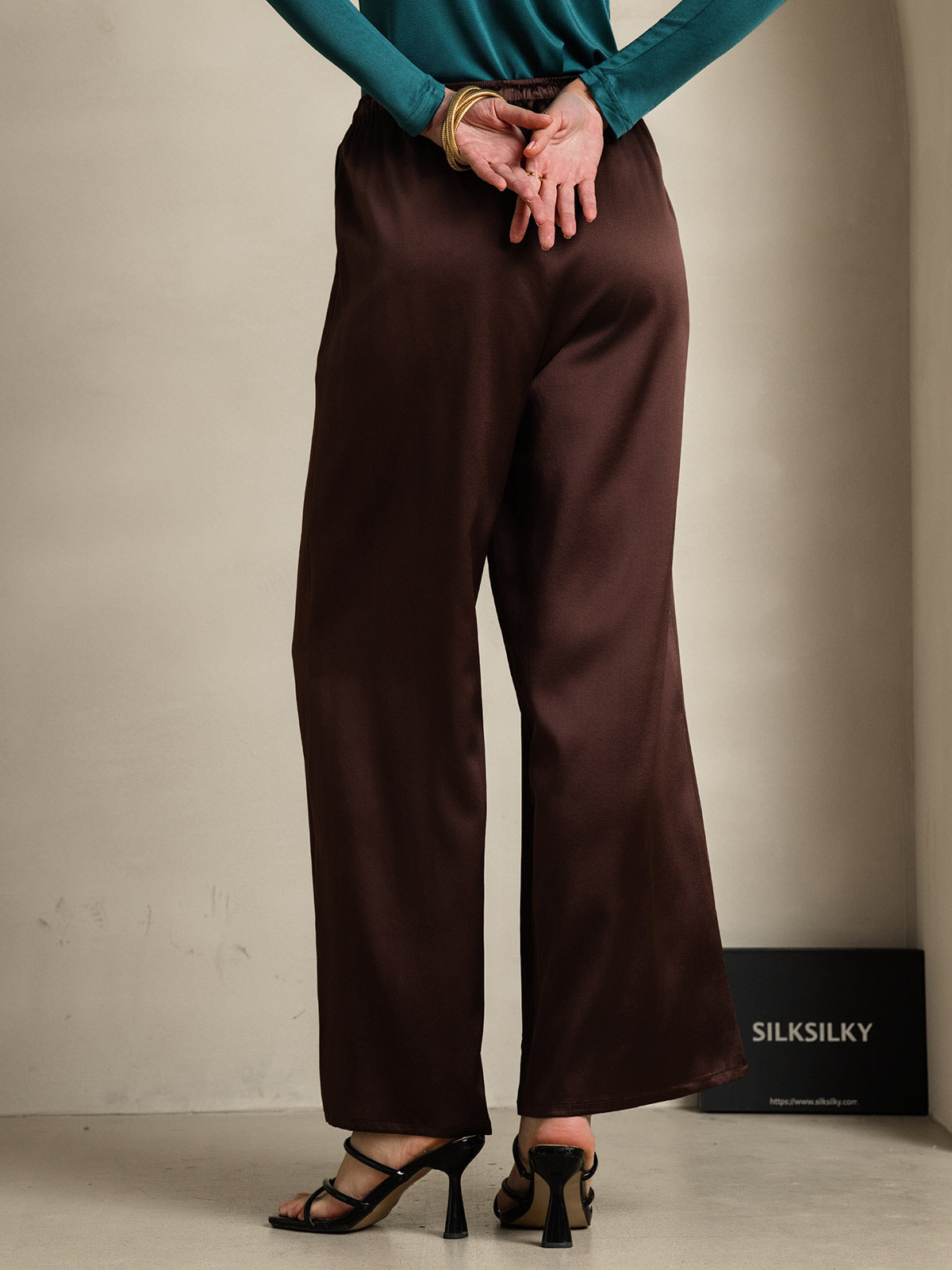 [Caffè] SilkSilky-IT Seta pura Womens Pants 002