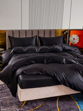 SilkSilky IT 22Momme Seta pura Bedding Set Nero 003