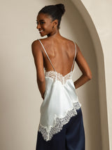 [Azzurro] SilkSilky-IT Spaghetti Strap V Neck Cami 002