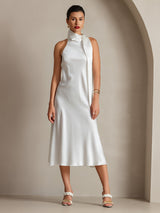 [Bianco] SilkSilky-IT Sleeveless Halter Vestiti da donna 004