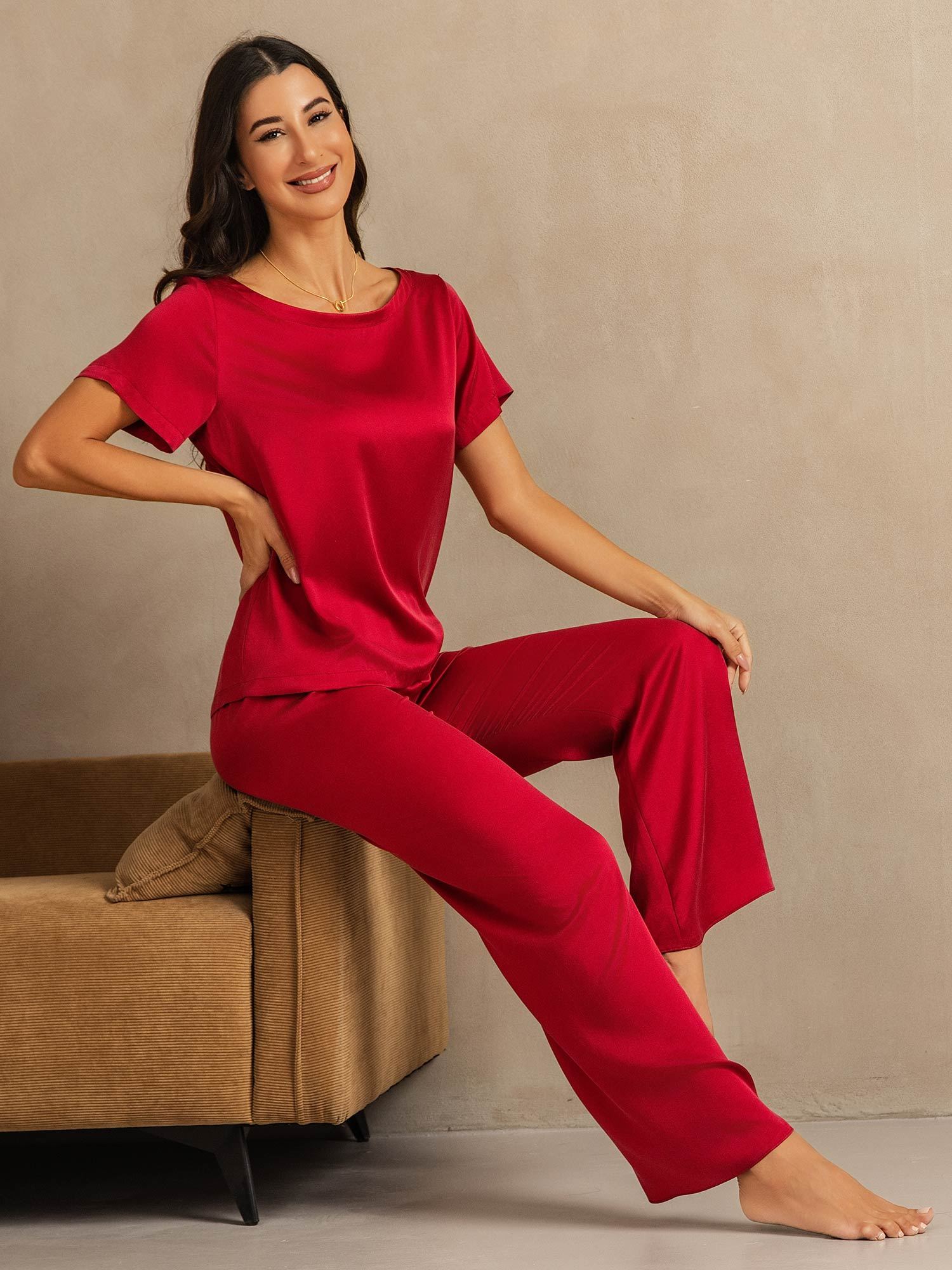 [Vino] SilkSilky-IT 19Momme Seta Womens Pajamas 007
