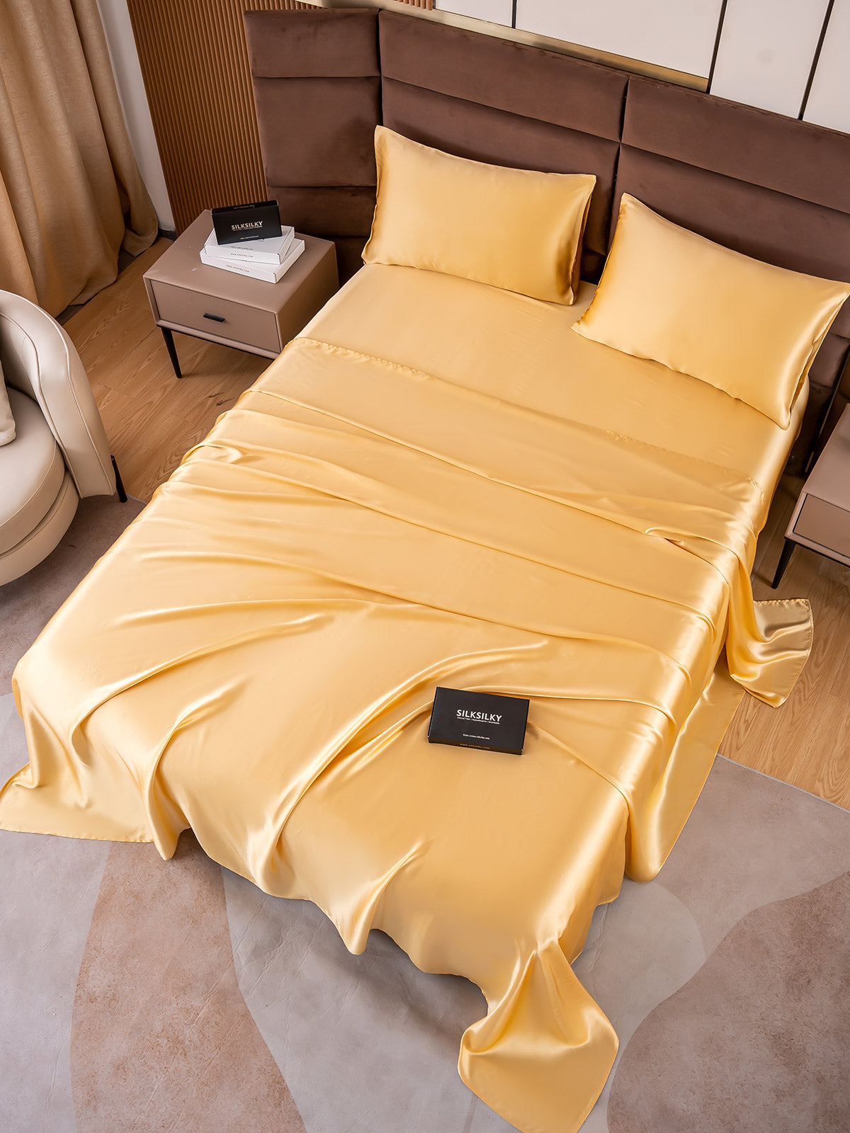 [Champagne] SilkSilky-IT 19Momme Seta pura Bedding Set 005