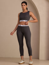 [Grigio] SilkSilky-IT Sleeveless Crew Neck Women's Outfit Sets 006