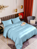 SilkSilky IT 19Momme Seta pura Bedding Set Azzurro 001