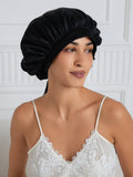 SilkSilky-IT Seta pura Sleep Cap Nero 003