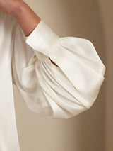 [Bianco] SilkSilky-IT 19Momme Long Sleeve Round Neck Camicette 005