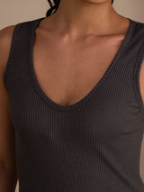 [Grigio] SilkSilky-IT Sleeveless Deep V Neck Cami 005