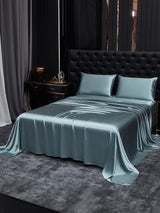 [Blu Grigiastro] SilkSilky-IT 22Momme Set di biancheria da letto 002