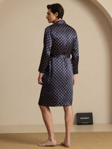[Catena Blu Navy] SilkSilky-IT Long Sleeve Vestaglia da uomo 003