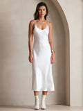 SilkSilky-IT Seta pura Senza maniche Dress Bianco 003