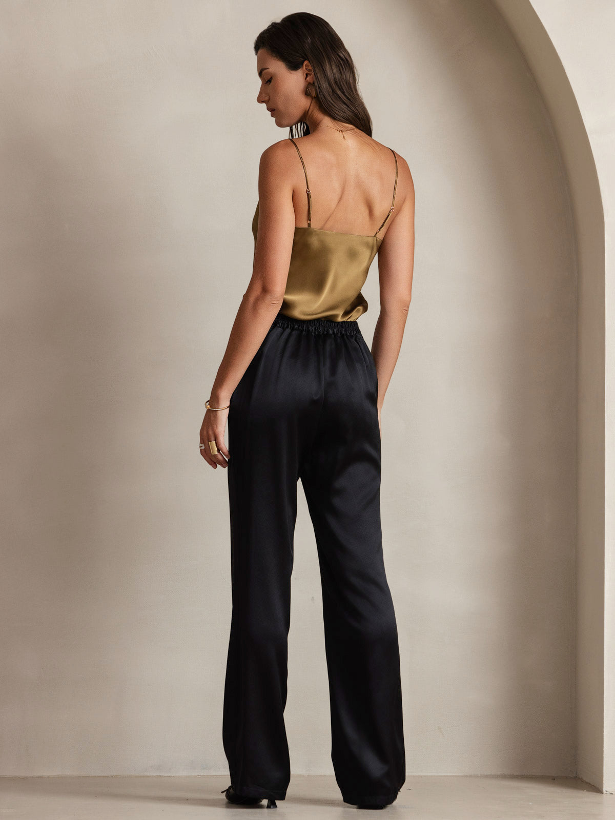 [Caffè] SilkSilky-IT Senza maniche Camisoles 004