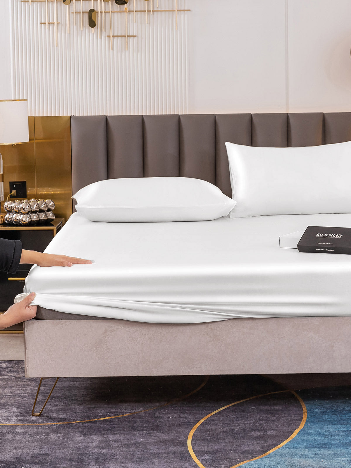[Bianco] SilkSilky-IT 19Momme Seta pura Bedding Set 006