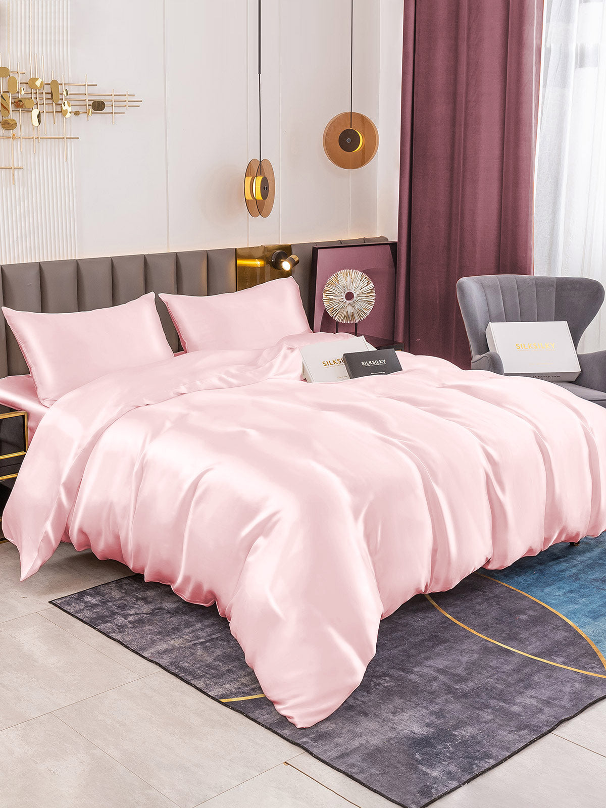 [Rosa] SilkSilky-IT 19Momme Seta pura Bedding Set 005