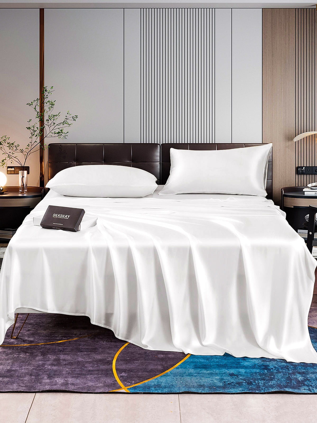[Bianco] SilkSilky-IT 22Momme Seta pura Bedding Set 001