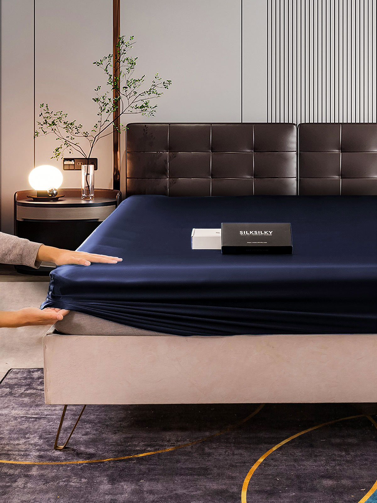 [Blu Scuro] SilkSilky-IT 22Momme Seta pura Sheet 005