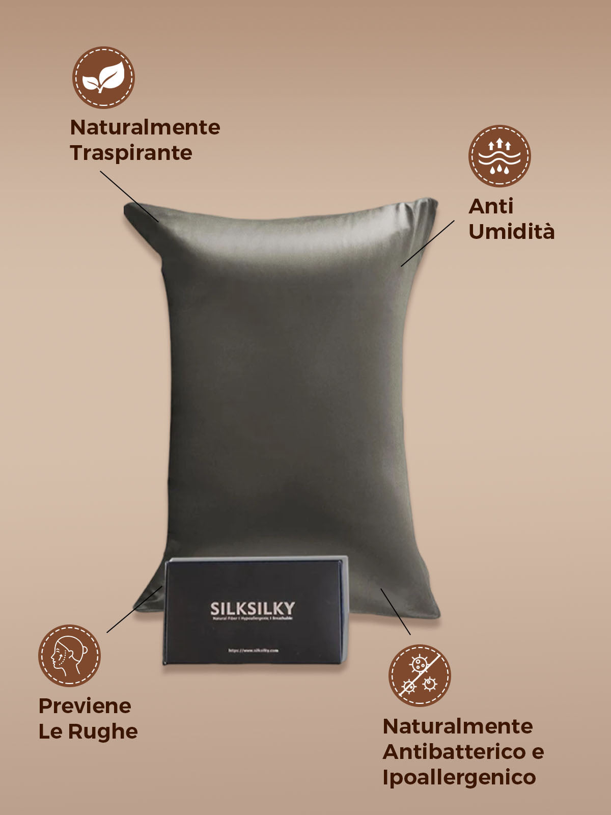 30 Momme Lussuosa federa 100% seta - Chiusura a busta