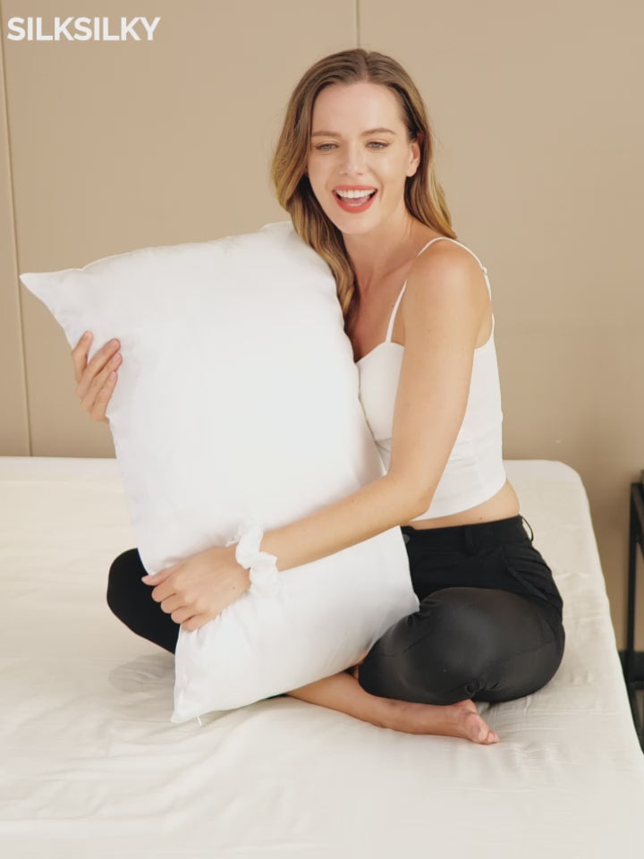 SilkSilky-IT 19Momme Seta pura Pillowcase Set video 001