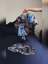 SilkSilky-IT Short Sleeve Lapel Collar Pigiami da donna video 001