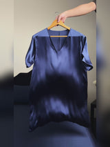 SilkSilky-IT Half Sleeve V Neck Camicia da notte video 001