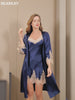 SilkSilky-IT Seta pura A tre quarti Nightgown&Robe Set video 001