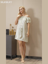 SilkSilky-IT Manica a Cuffia Scollo quadrato Camicia da notte video 001