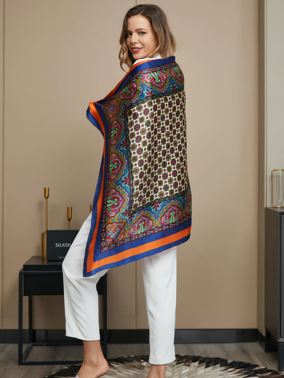 [P016] SilkSilky-IT Seta pura Scarf 006