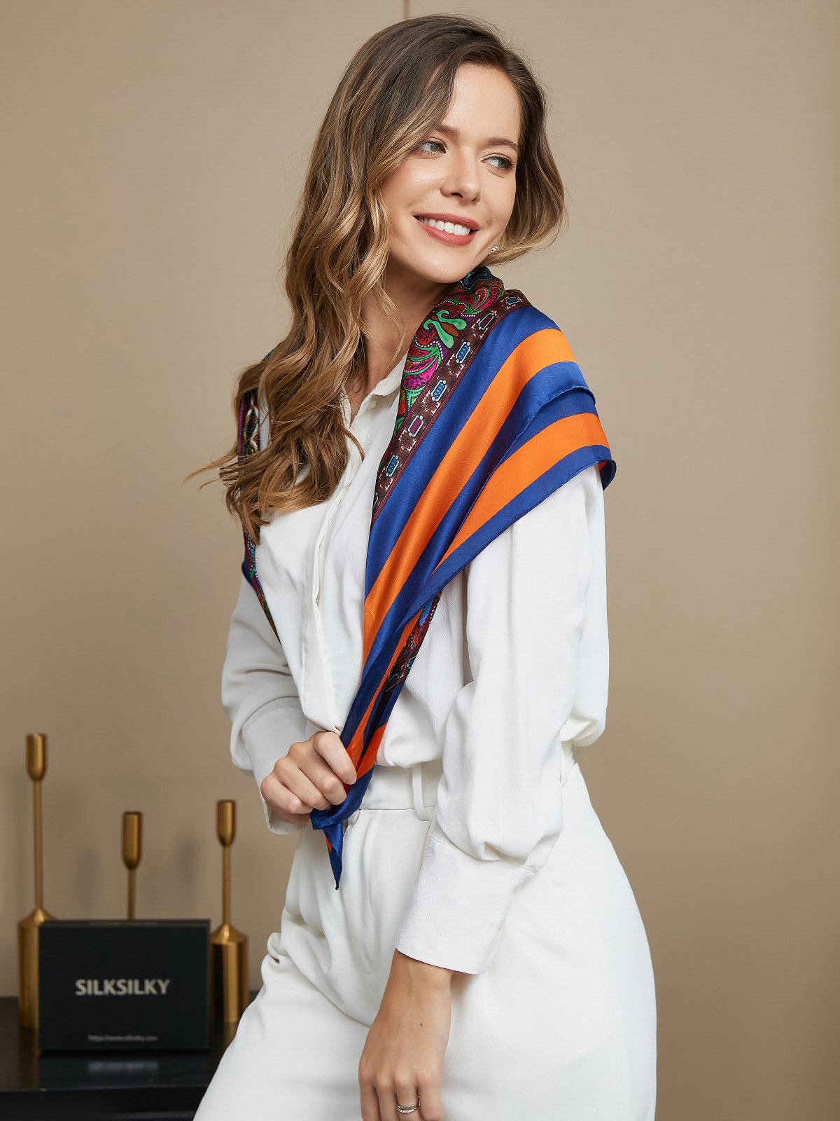 [P016] SilkSilky-IT Seta pura Scarf 008