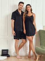 [Nero] SilkSilky-IT Seta pura Maniche Corte Couple 003