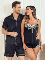 [Nero] SilkSilky-IT Seta pura Maniche Corte Couple 005