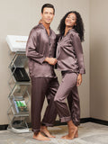 SilkSilky IT Seta pura Manica lunga Couple Caffè 004