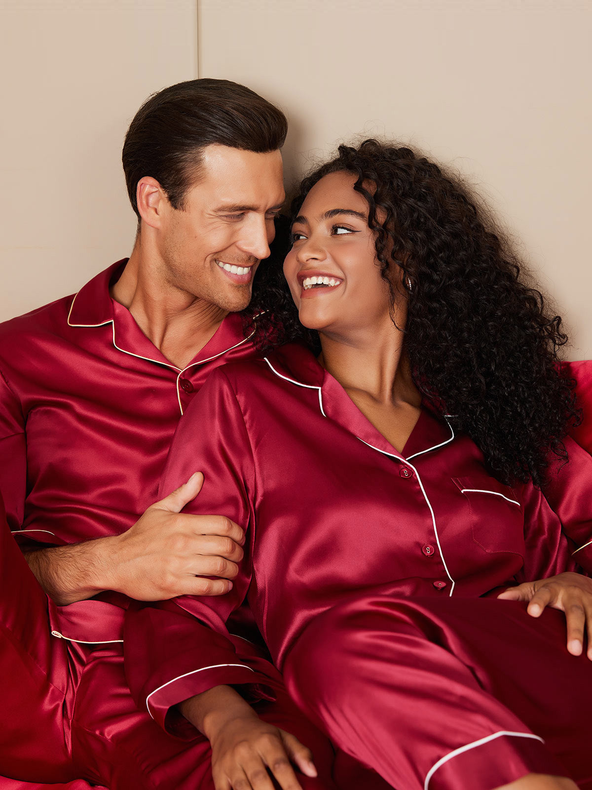 SilkSilky IT Seta pura Manica lunga Couple Vino 001