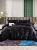 SilkSilky IT 25Momme Seta pura Bedding Set Nero 001