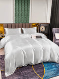 SilkSilky IT 25Momme Seta pura Bedding Set Argento 001