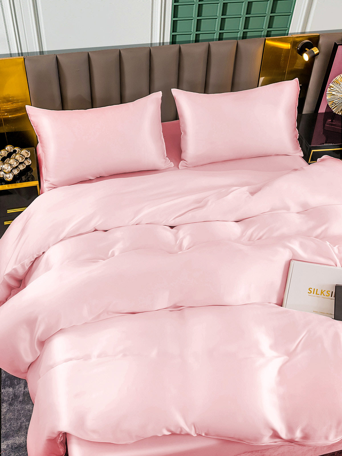 SilkSilky IT 25Momme Seta pura Bedding Set Rosa 005