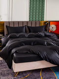 SilkSilky IT 25Momme Seta pura Bedding Set Nero 003