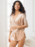 SilkSilky IT Seta pura A metà Womens Pajamas Champagne 001