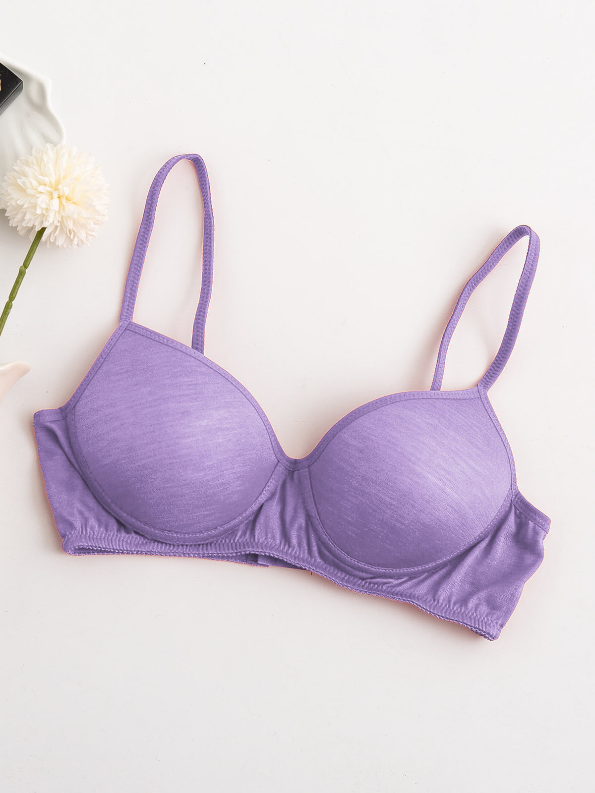 SilkSilky IT Maglia di seta Bra Viola 005