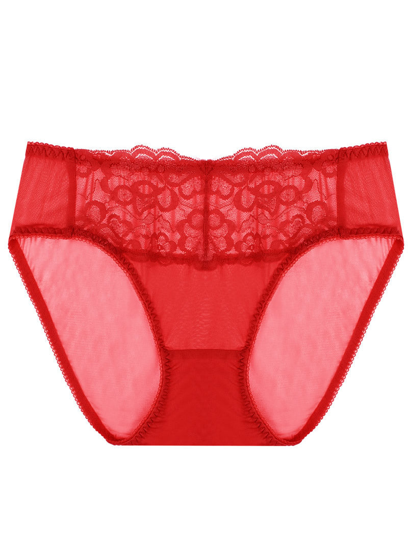 SilkSilky IT Maglia di seta Panty Rosso 006