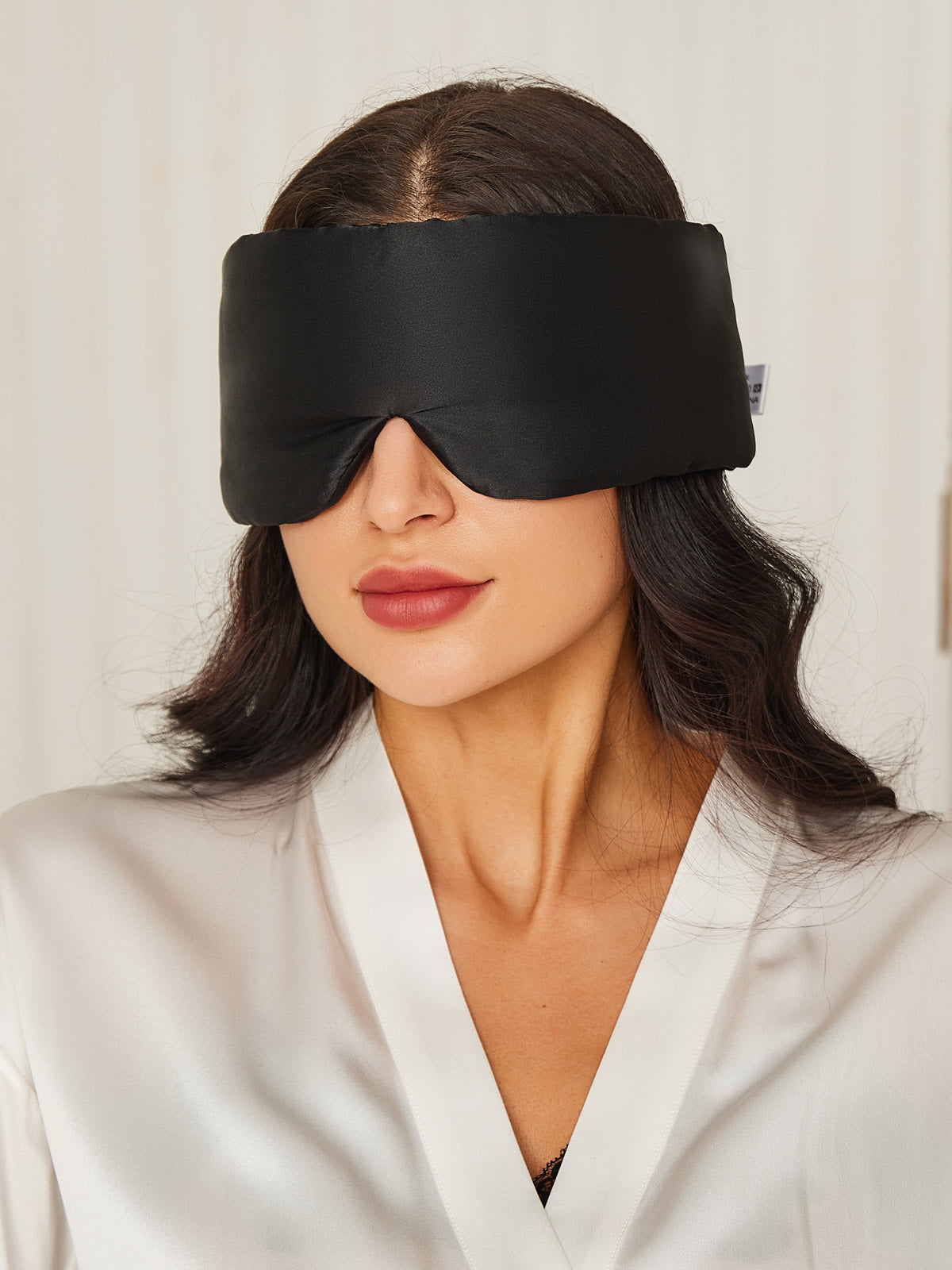 SilkSilky IT 19Momme Seta pura Eye Mask Nero 001