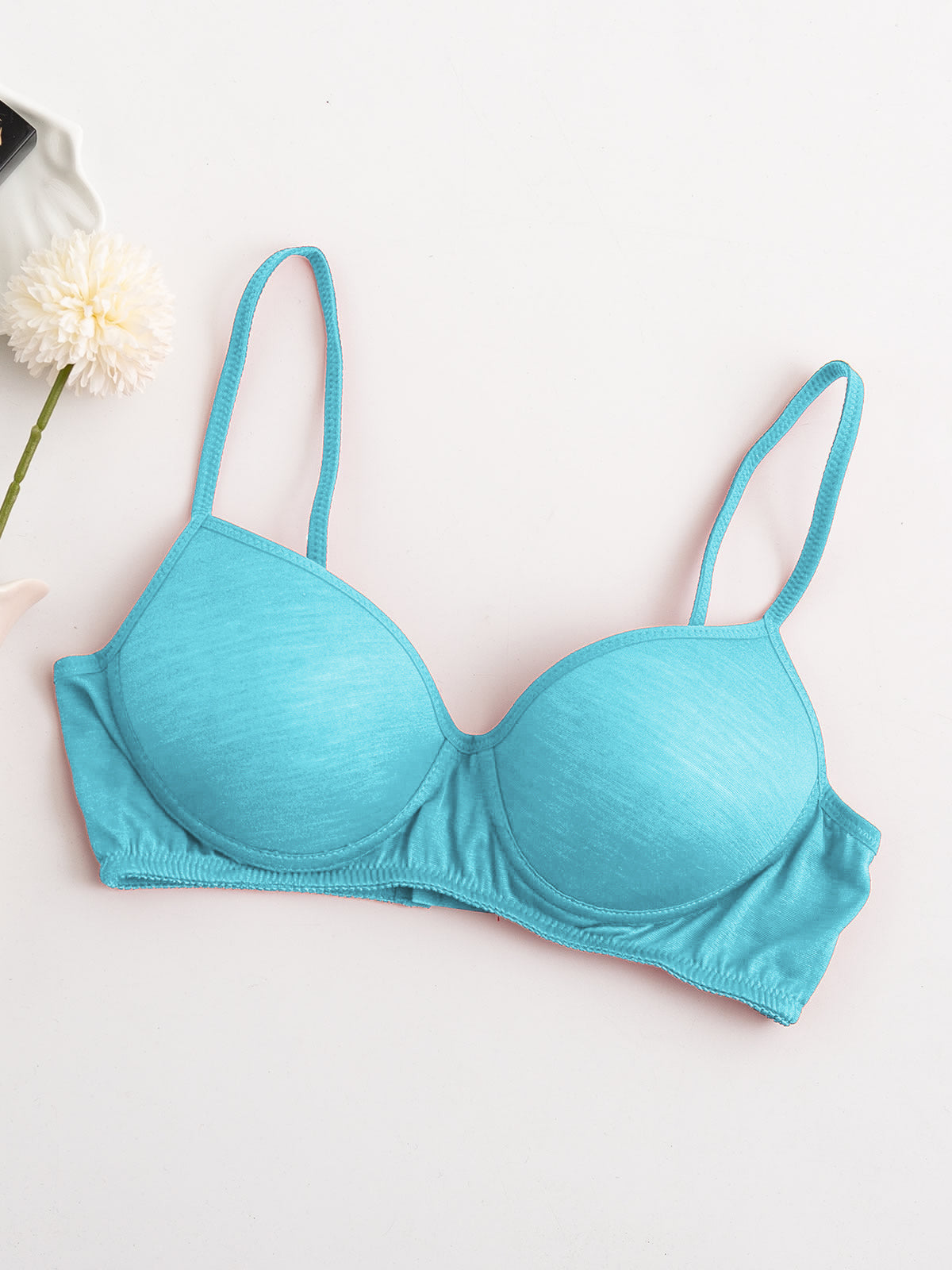 SilkSilky IT Maglia di seta Bra Blu 005