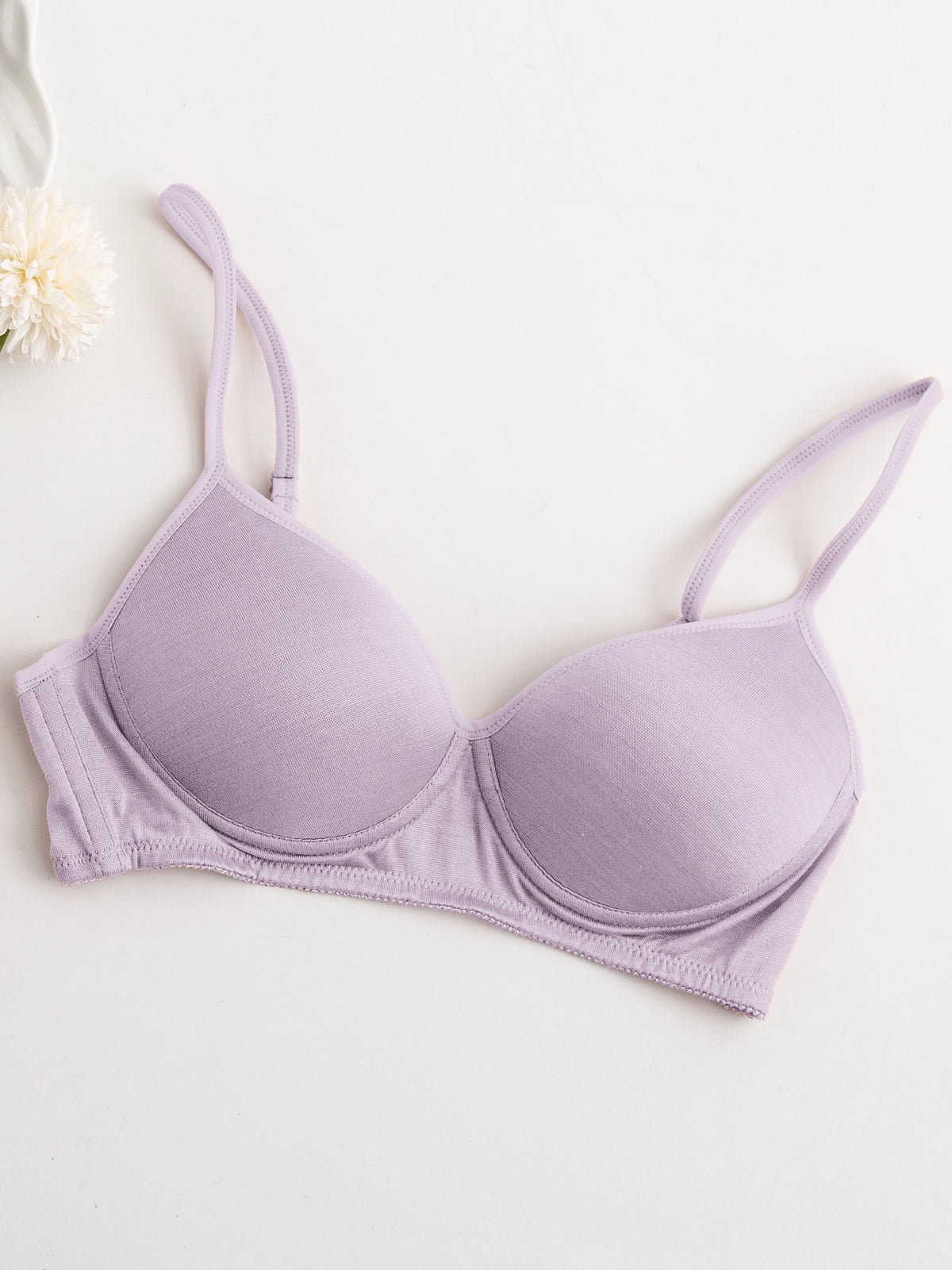 SilkSilky IT Maglia di seta Bra Lavanda 005