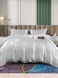 SilkSilky IT 25Momme Seta pura Bedding Set Argento 003