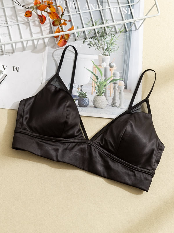 SilkSilky IT Maglia di seta Bra Nero 005