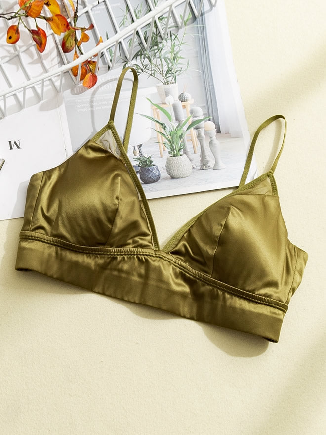 SilkSilky IT Maglia di seta Bra Verde 005