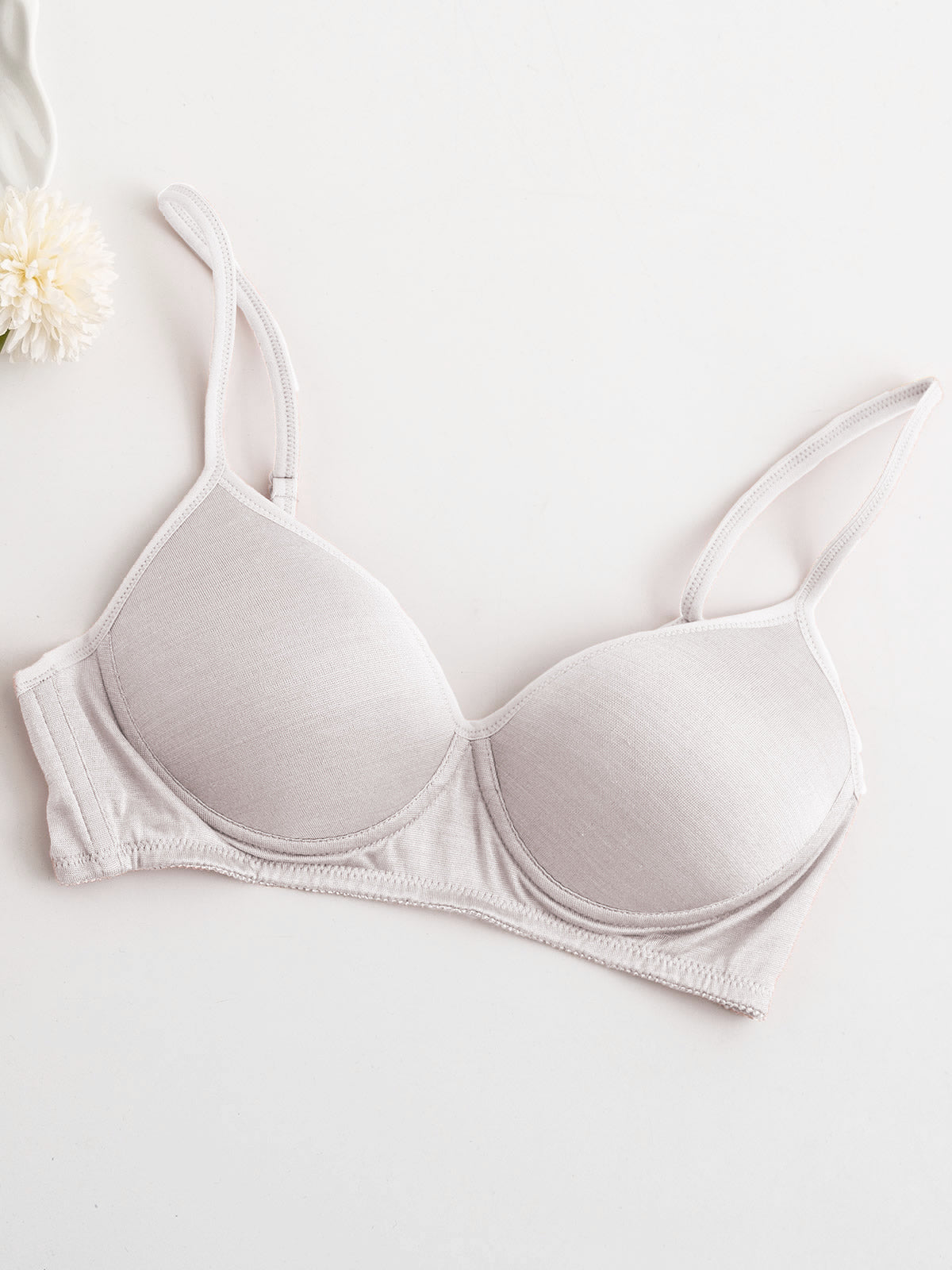 SilkSilky IT Maglia di seta Bra Bianco 005